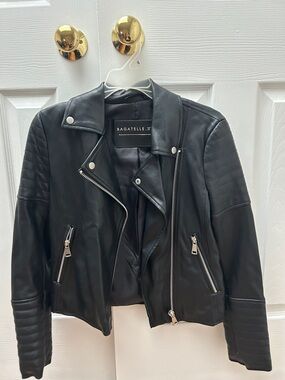 Bagatelle Black Quilted Faux Leather Moto Jacket